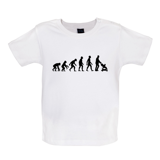Evolution Of Man Push Chair Baby T Shirt