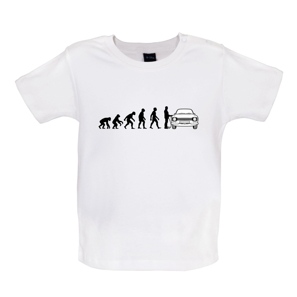 Evolution of Man Mk1 Escort Driver Baby T Shirt