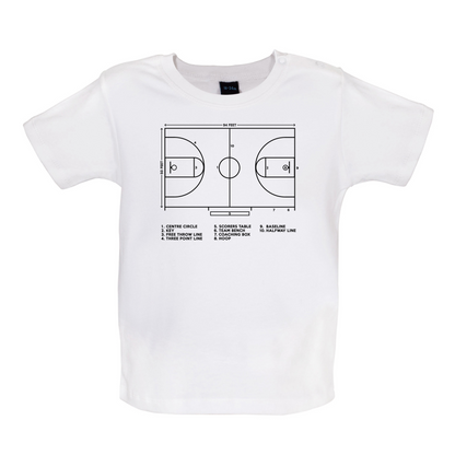 Basketball Court Diagram Baby T Shirt