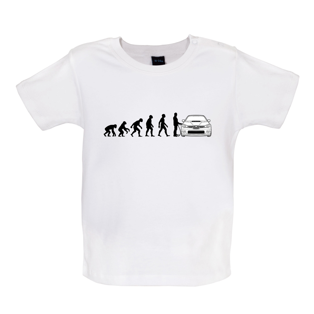 Evolution of Man Impreza Driver Baby T Shirt