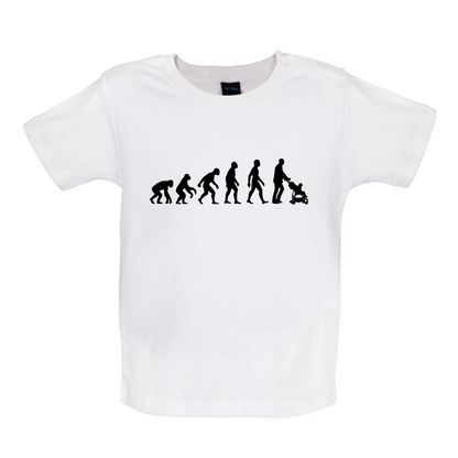 Evolution Of Man Push Chair Baby T Shirt