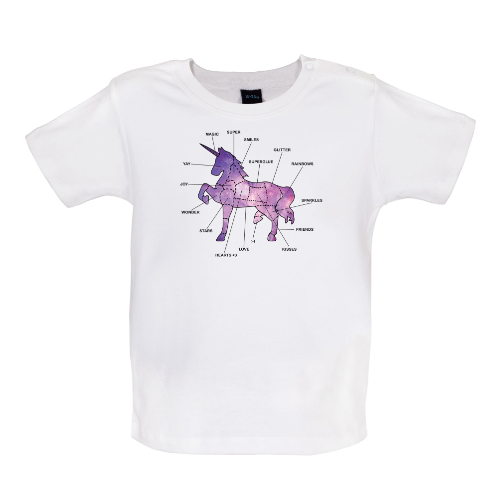 Unicorn Butchers Diagram Baby T Shirt
