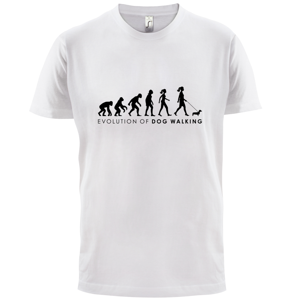 Evolution Of Woman Dog Walking T Shirt