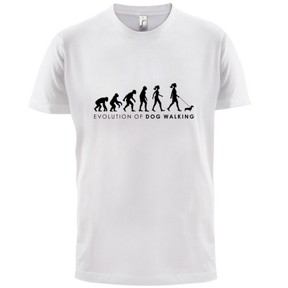 Evolution Of Woman Dog Walking T Shirt