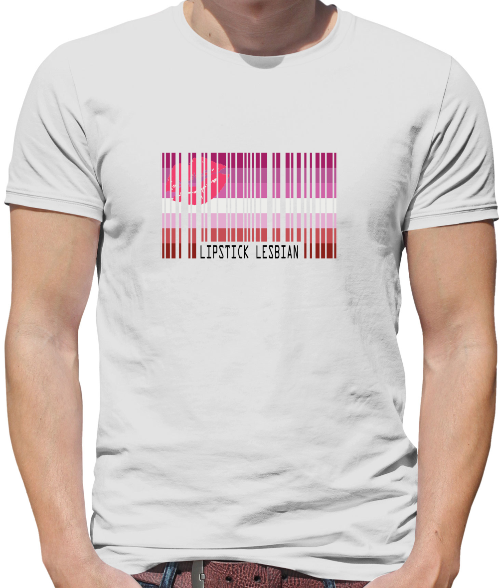 LGBT Barcode Flags - Lipstick Lesbian T Shirt