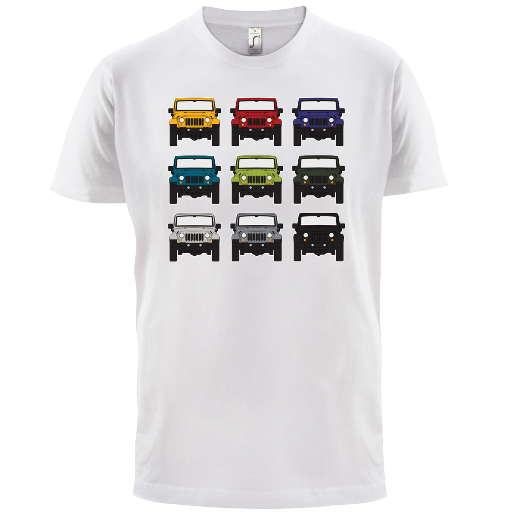 JW 9 Colour Car Grid T Shirt
