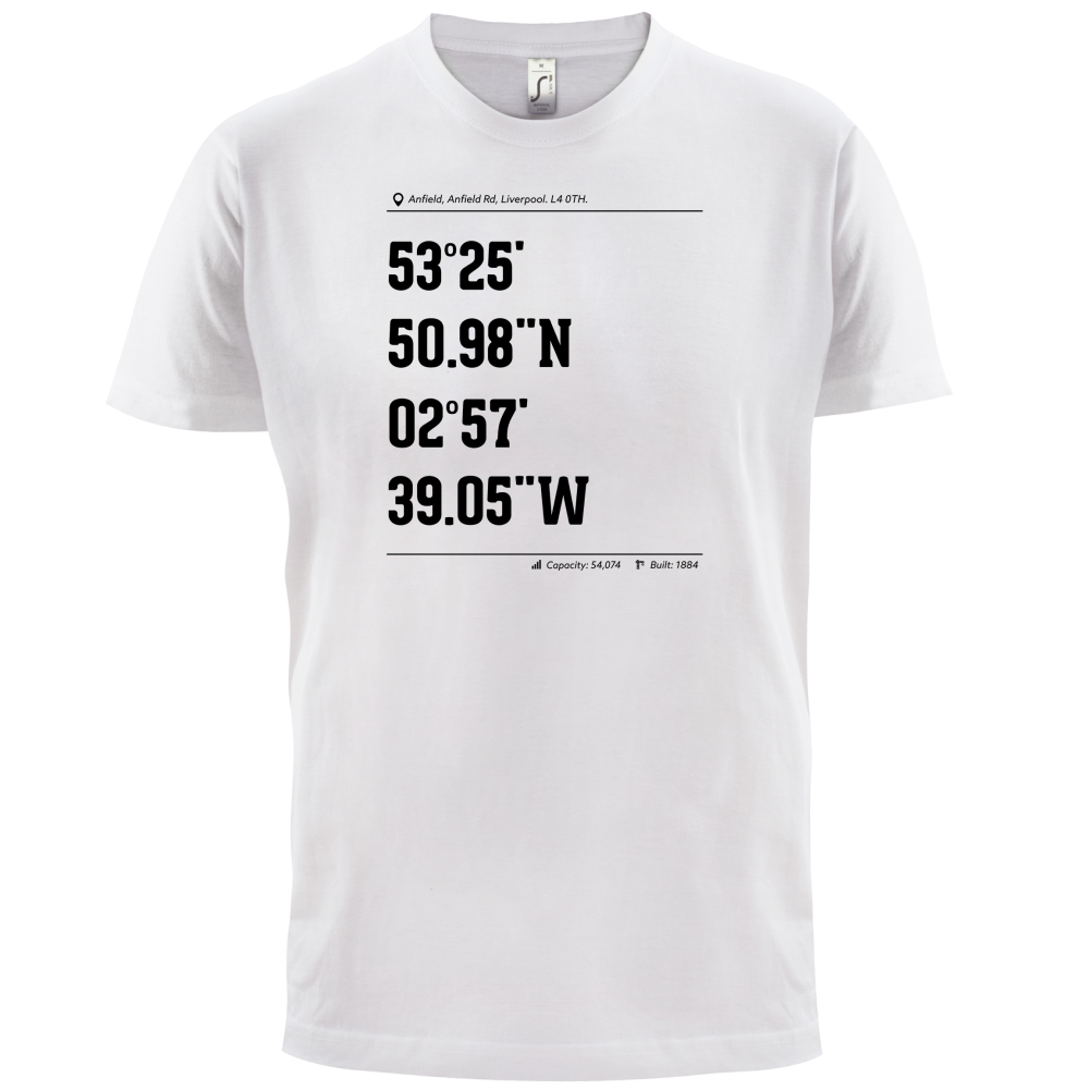 Stadium Coordinates Liverpool T Shirt