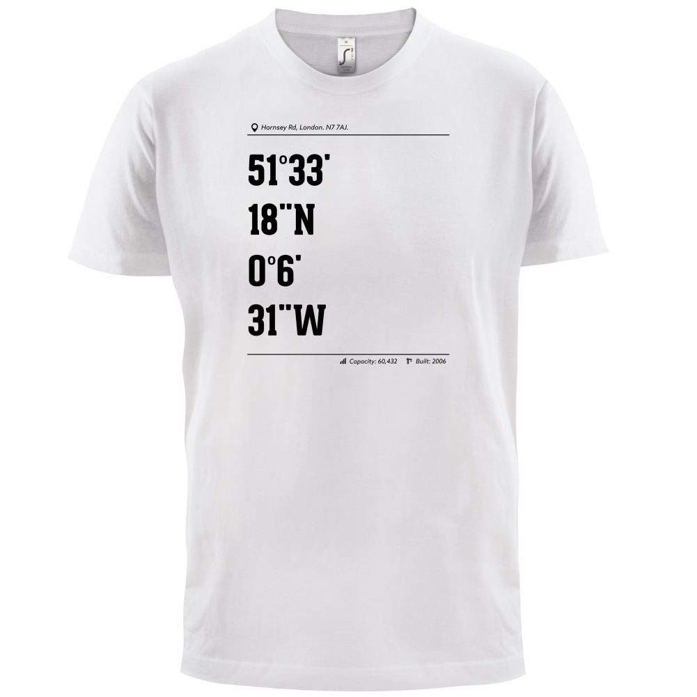 Stadium Coordinates Gunners T Shirt