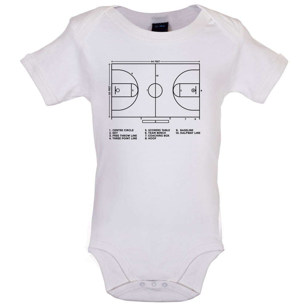Basketball Court Diagram Baby T Shirt