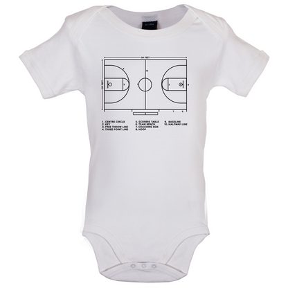 Basketball Court Diagram Baby T Shirt