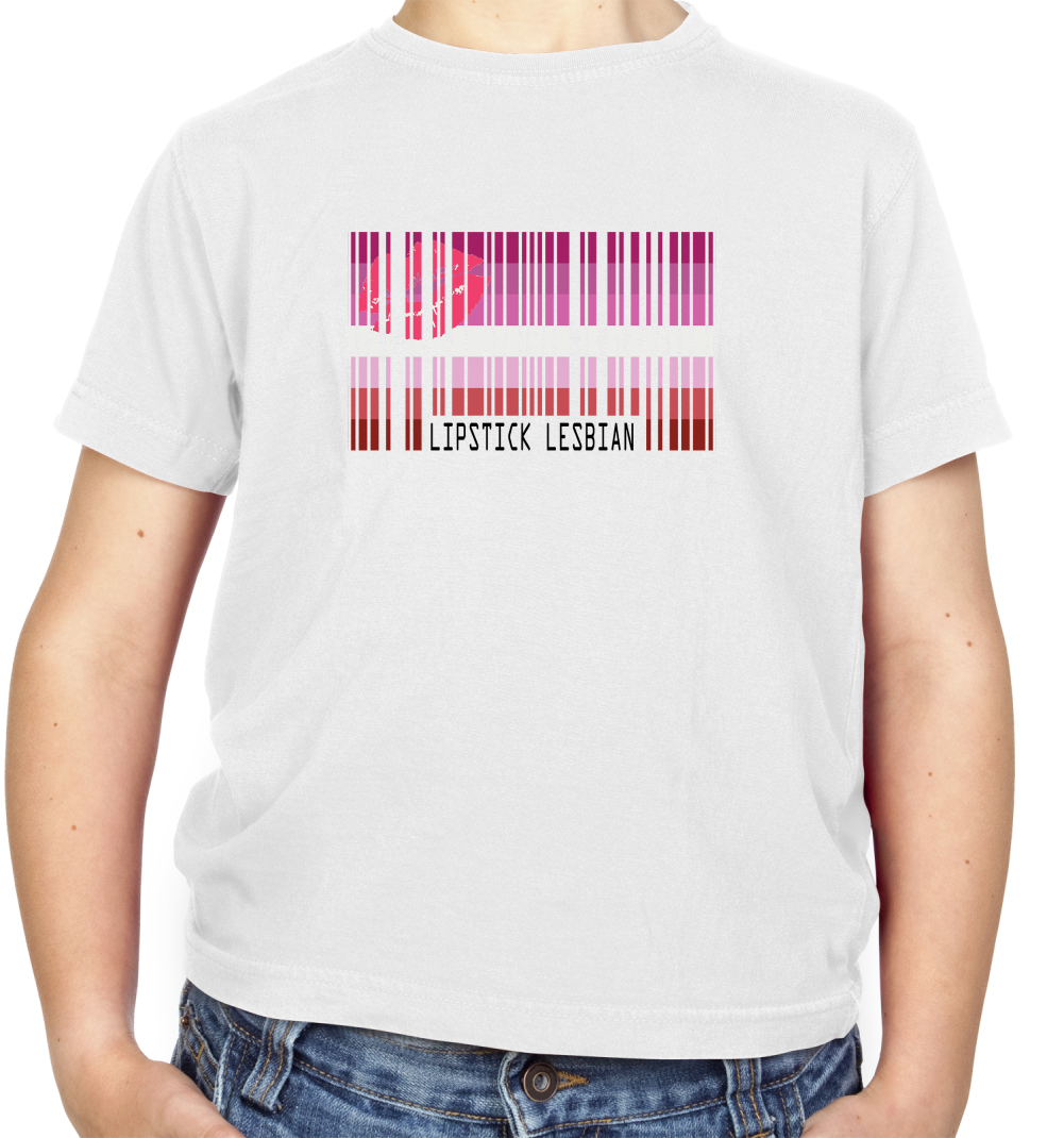 LGBT Barcode Flags - Lipstick Lesbian Kids T Shirt