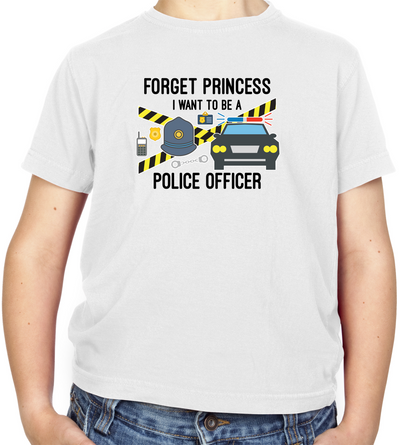 Forget Princess Police Officer Kids T Shirt