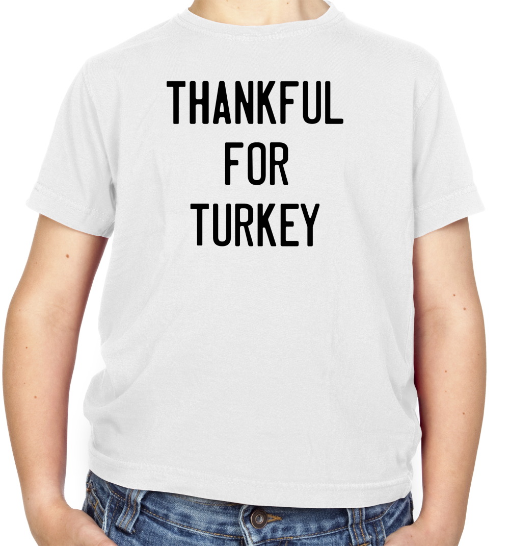 Thankful For Turkey Kids T Shirt