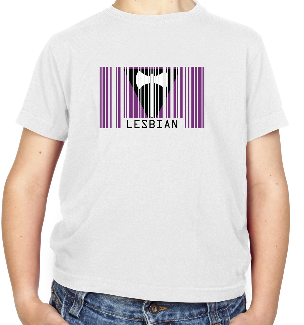 LGBT Barcode Flags - Lesbian Kids T Shirt