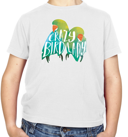 Crazy Bird Lady Kids T Shirt