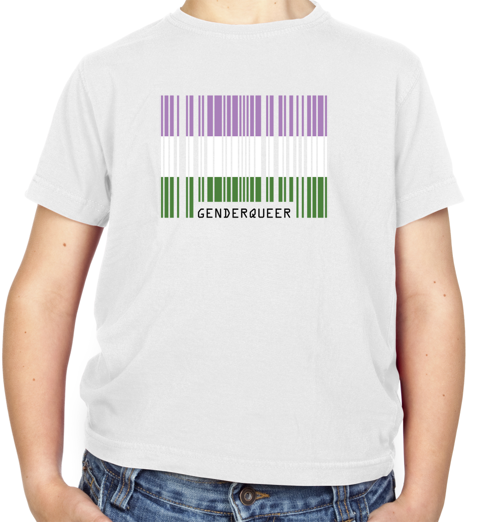 LGBT Barcode Flags - Gender Queer Kids T Shirt