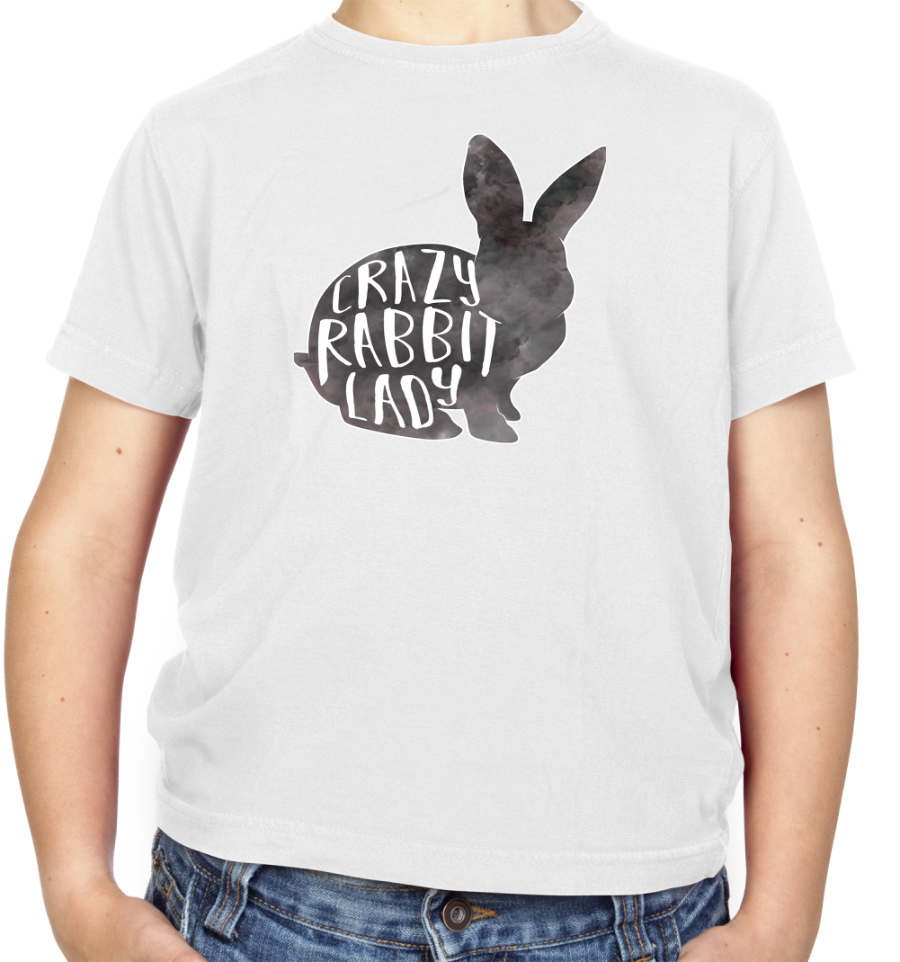 Crazy Rabbit Lady Kids T Shirt