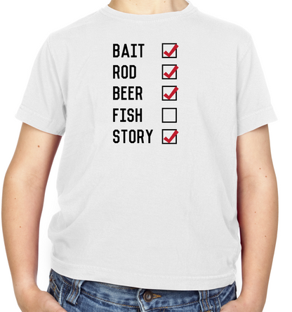 Fishing Checklist Kids T Shirt
