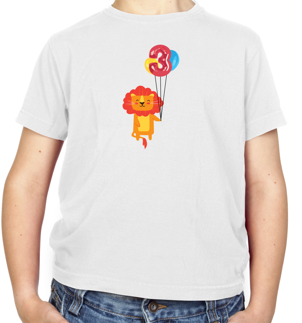 3rd Birthday Lion Kids T Shirt