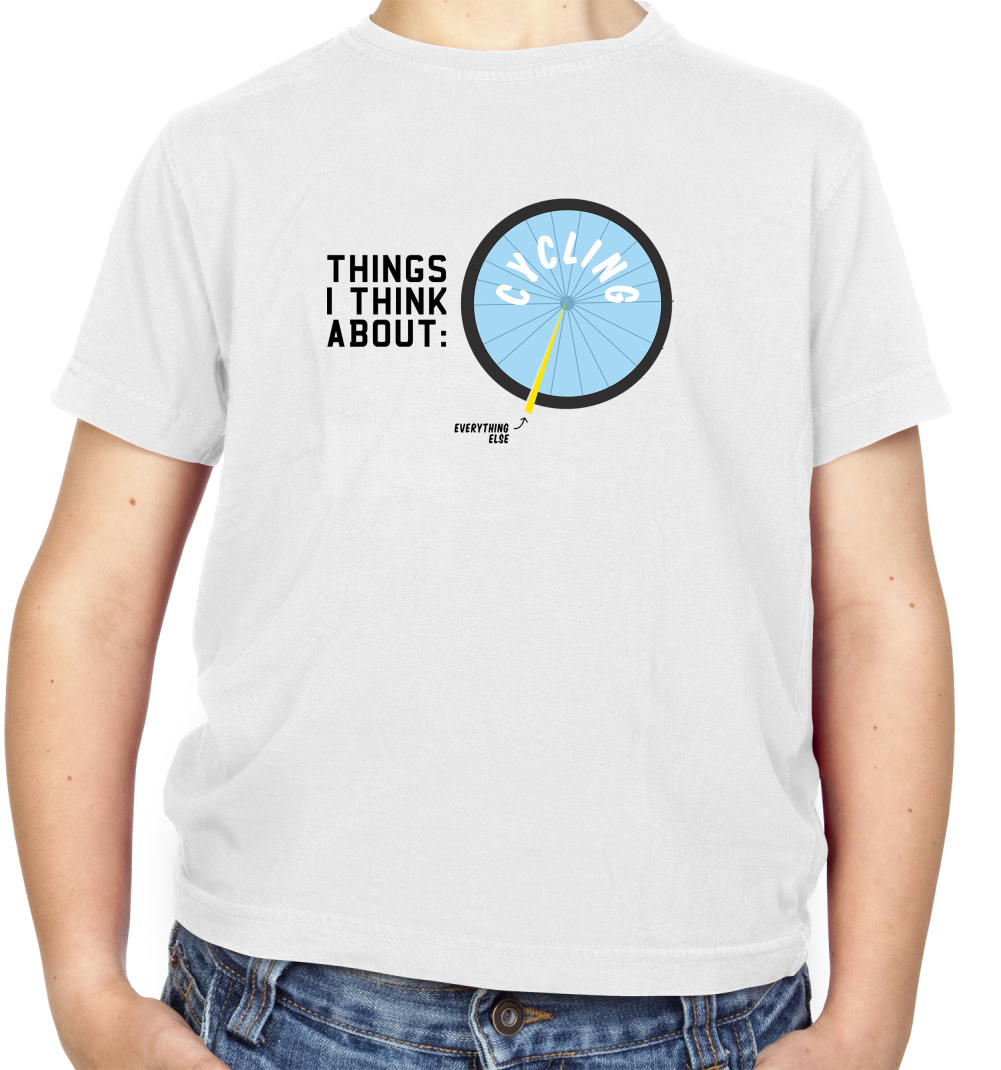 I Thiink About Cycling Kids T Shirt
