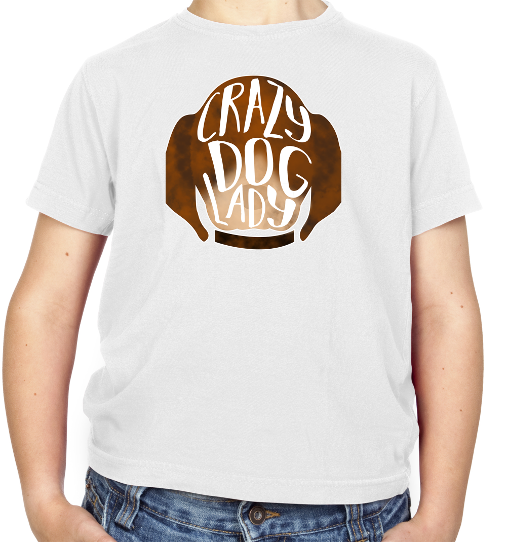 Crazy Dog Lady Kids T Shirt