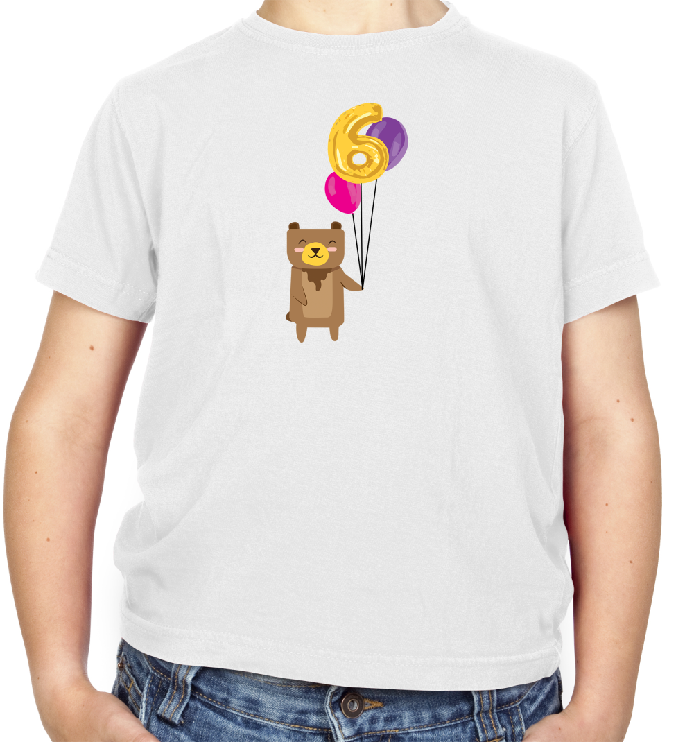 6th Birthday Bear Kids T Shirt