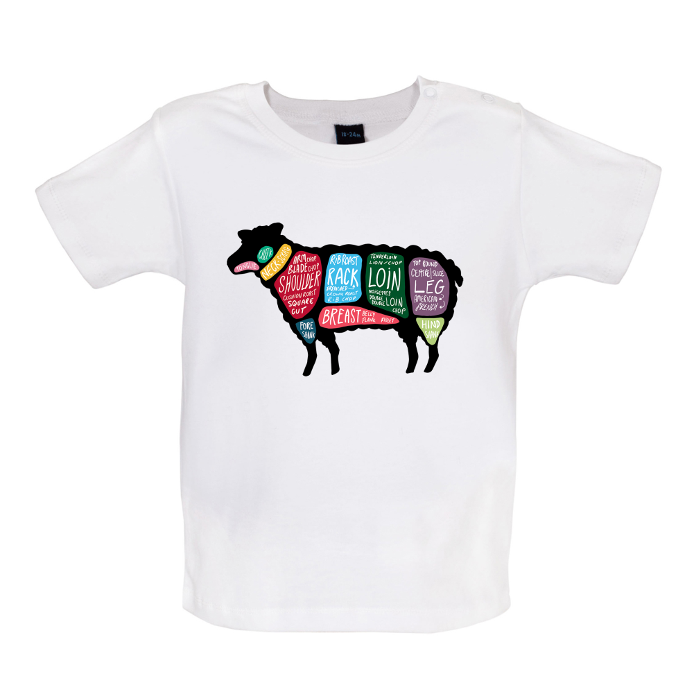 Butcher Sheep Diagram Baby T Shirt