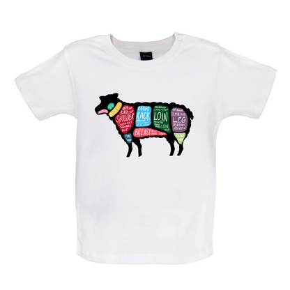 Butcher Sheep Diagram Baby T Shirt