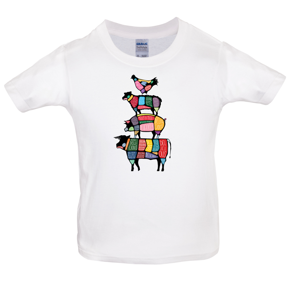 Meat Stack Diagram Kids T Shirt