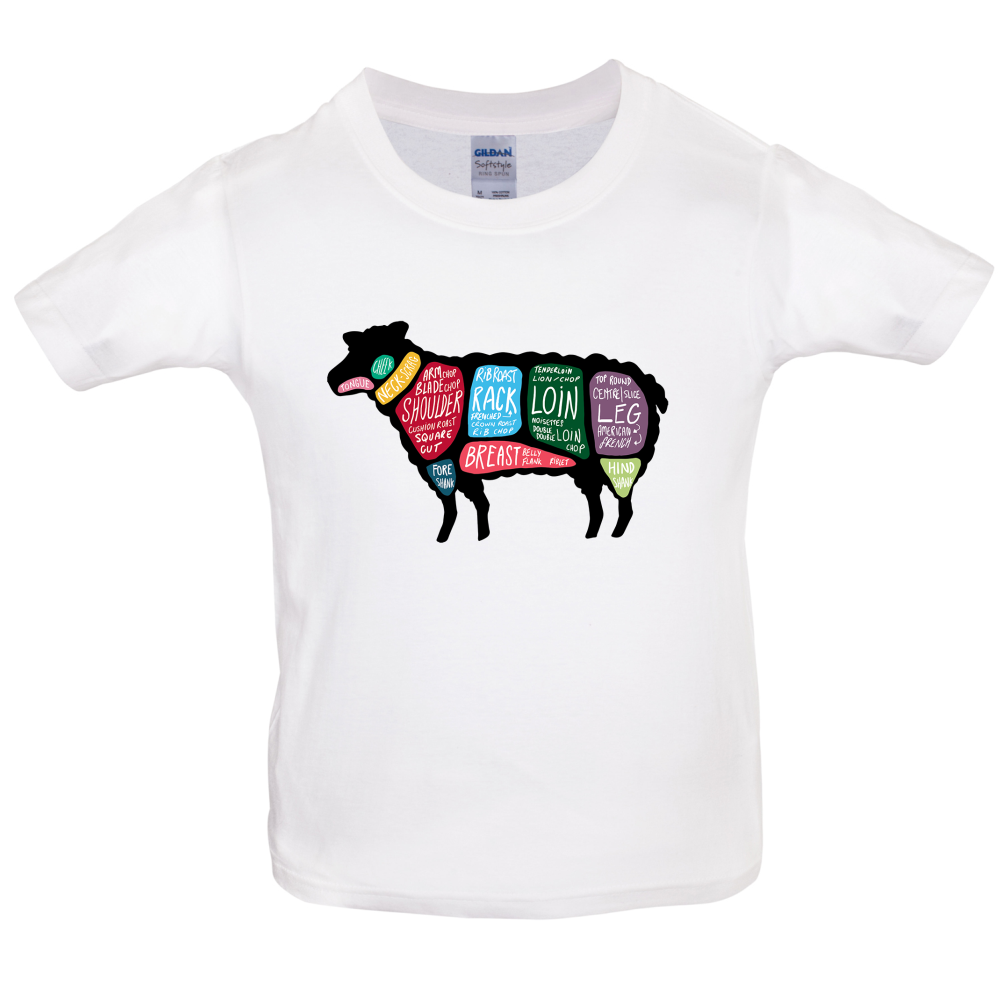 Butcher Sheep Diagram Kids T Shirt