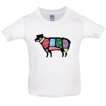 Butcher Sheep Diagram Kids T Shirt