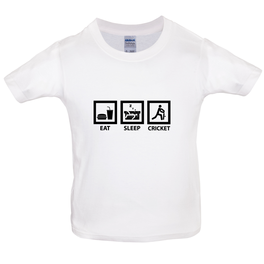 Eat Sleep Cricket Kids T Shirt