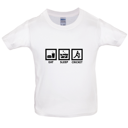 Eat Sleep Cricket Kids T Shirt
