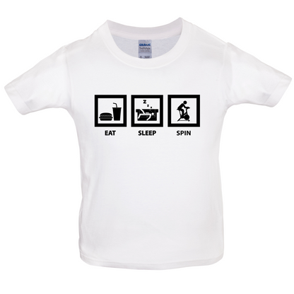 Eat Sleep Spin Kids T Shirt