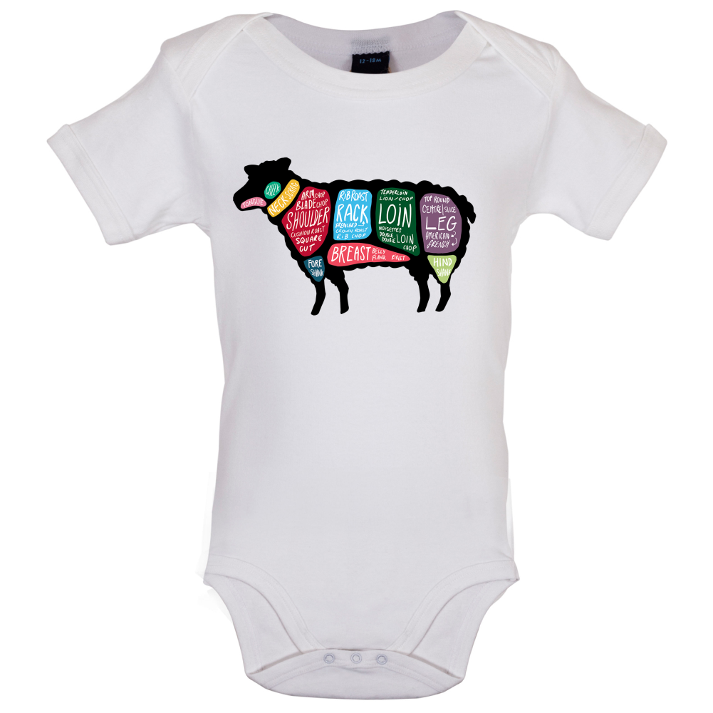 Butcher Sheep Diagram Baby T Shirt