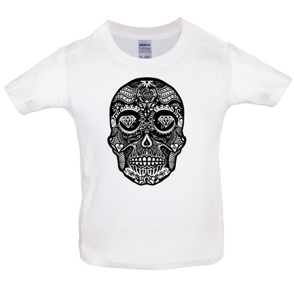 Mexican Sugar Candy Skull Kids T Shirt
