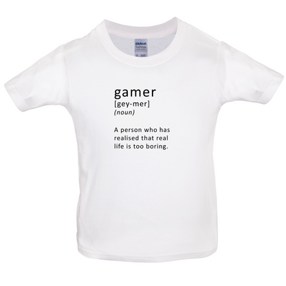 Funny Definition Gamer Kids T Shirt