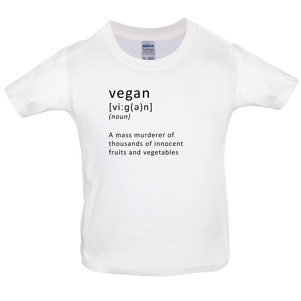 Funny Definition Vegan Kids T Shirt