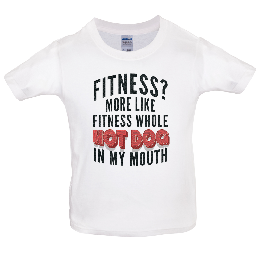 Fitness Hot Dog In My Mouth Kids T Shirt