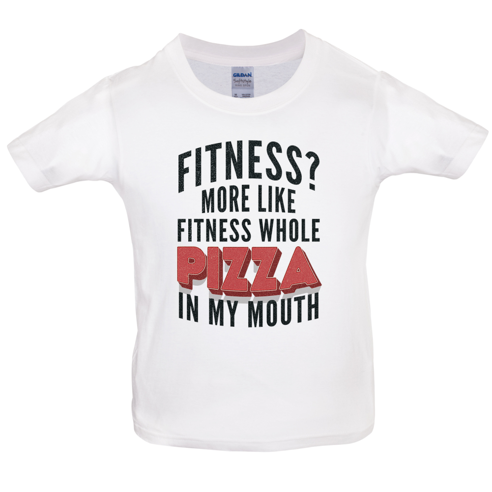 Fitness Pizza In My Mouth Kids T Shirt