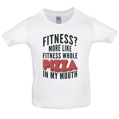 Fitness Pizza In My Mouth Kids T Shirt