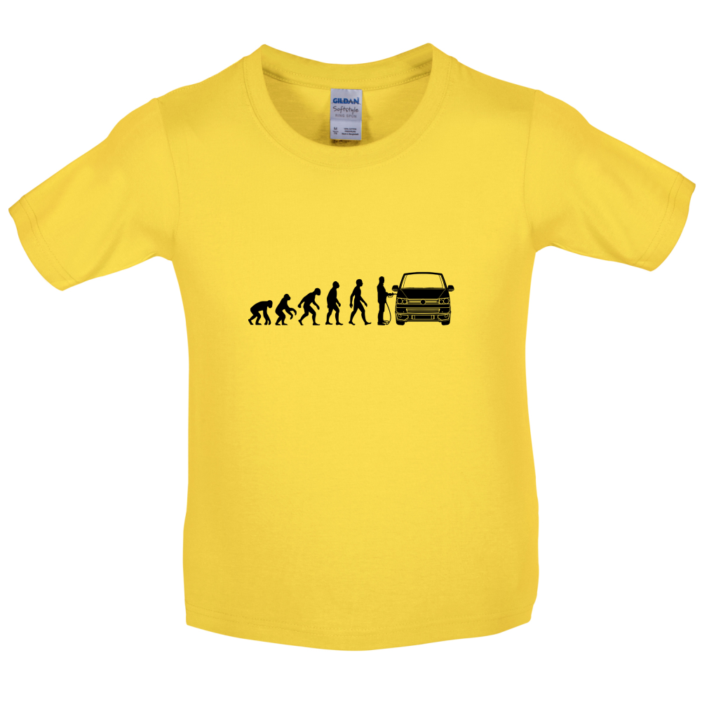 Evolution Of Man T5 Campervan Kids T Shirt