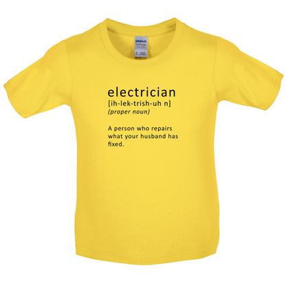 Electrician Who Repairs Kids T Shirt