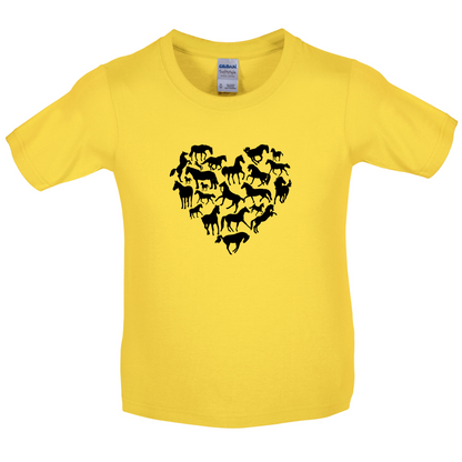 Love Heart Horse Kids T Shirt