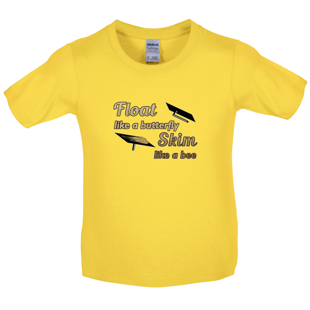 Float Like A Butterfly Skim Like A Bee Kids T Shirt