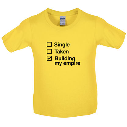 Single Taken Building Empire Kids T Shirt