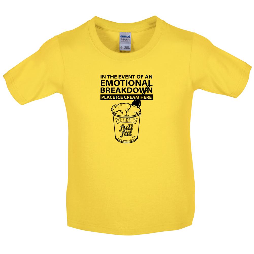Emotional Breadown Place Ice Cream Here Kids T Shirt