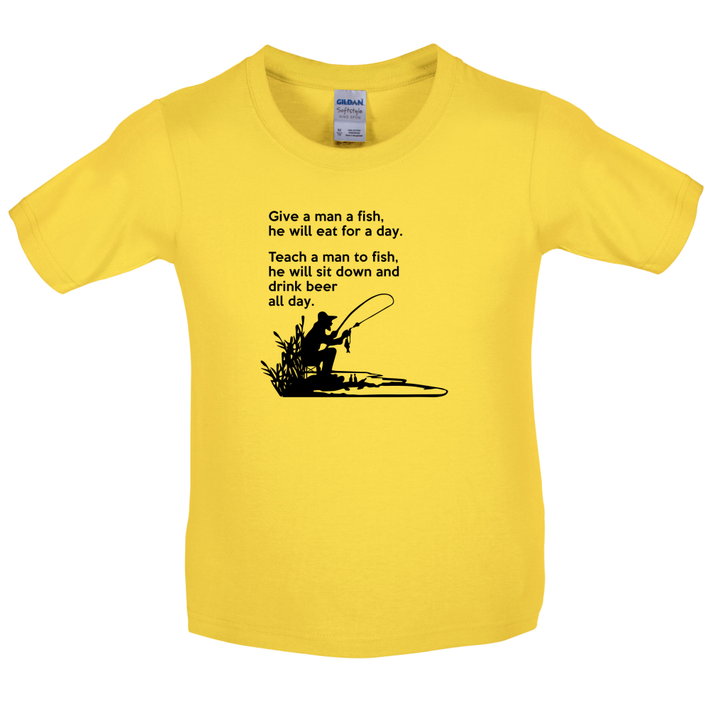 Fishing - He'll Drink Beer All Day Kids T Shirt