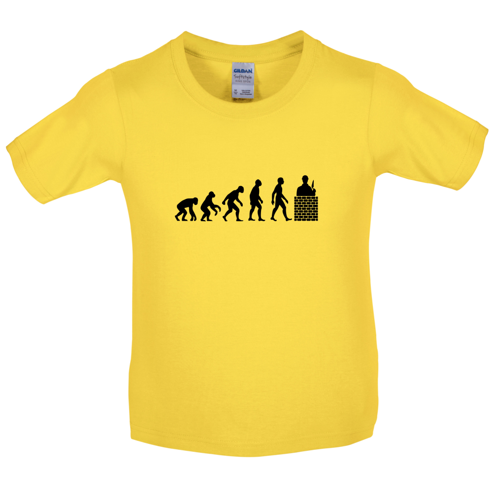 Evolution Of Man Brick Layer Kids T Shirt