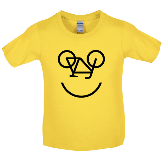 Bicycle Smiley Face Kids T Shirt